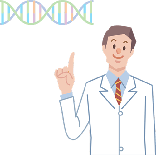 DNAと医師のイラスト