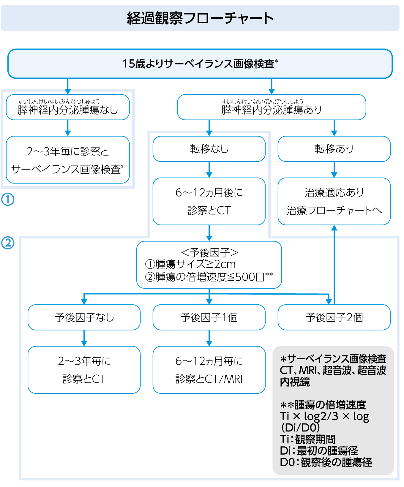 経過観察のフロー図